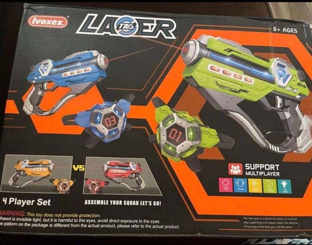 Laser Tag Guns Set of 4 Laser Tag Guns with Digital LED Score Display for
